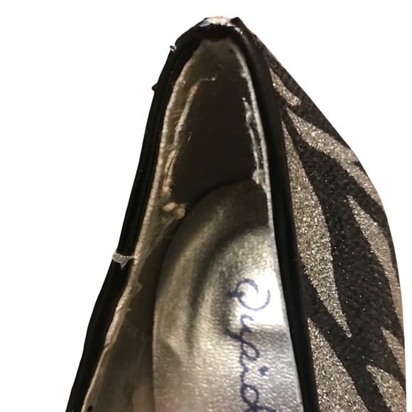 Qupid Silver & Black Pointed Toe Stiletto Women’s Size 7 Heels - Picture 8 of 9